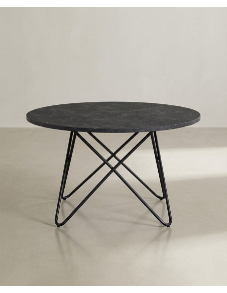 Mesa centro redonda negra NAREX frente