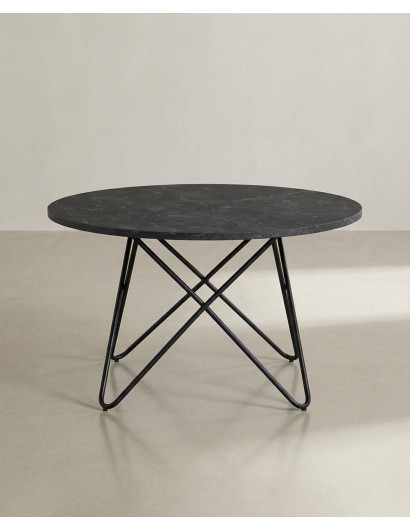 Mesa centro redonda negra NAREX frente