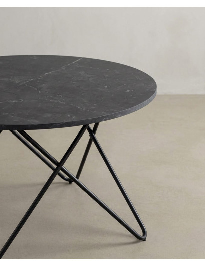 Mesa centro redonda negra NAREX detalle