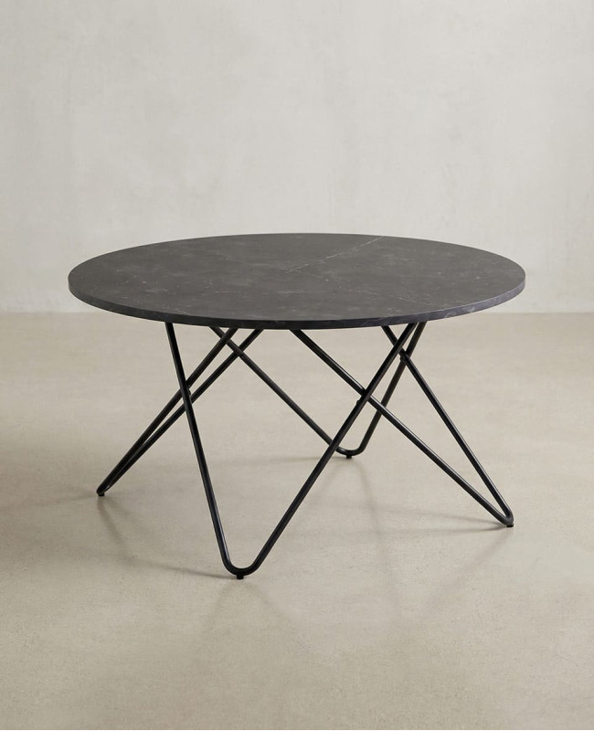 Mesa centro redonda negra NAREX lateral