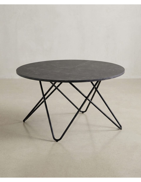 Mesa centro redonda negra NAREX lateral