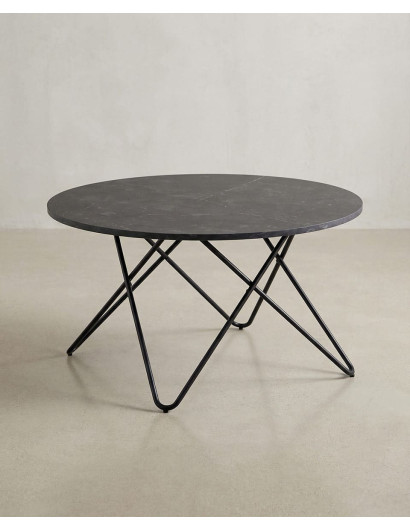 Mesa centro redonda negra NAREX lateral