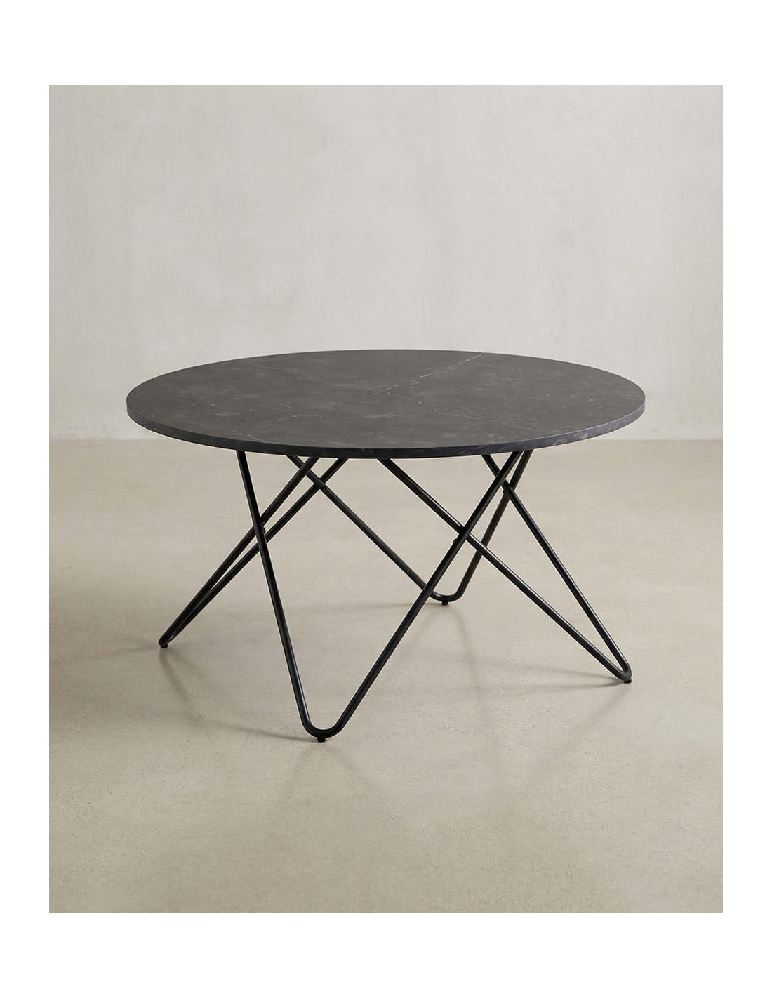 Mesa centro redonda negra NAREX lateral