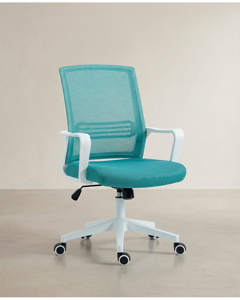 Silla de estudios con brazos VEXA turquesa lateral