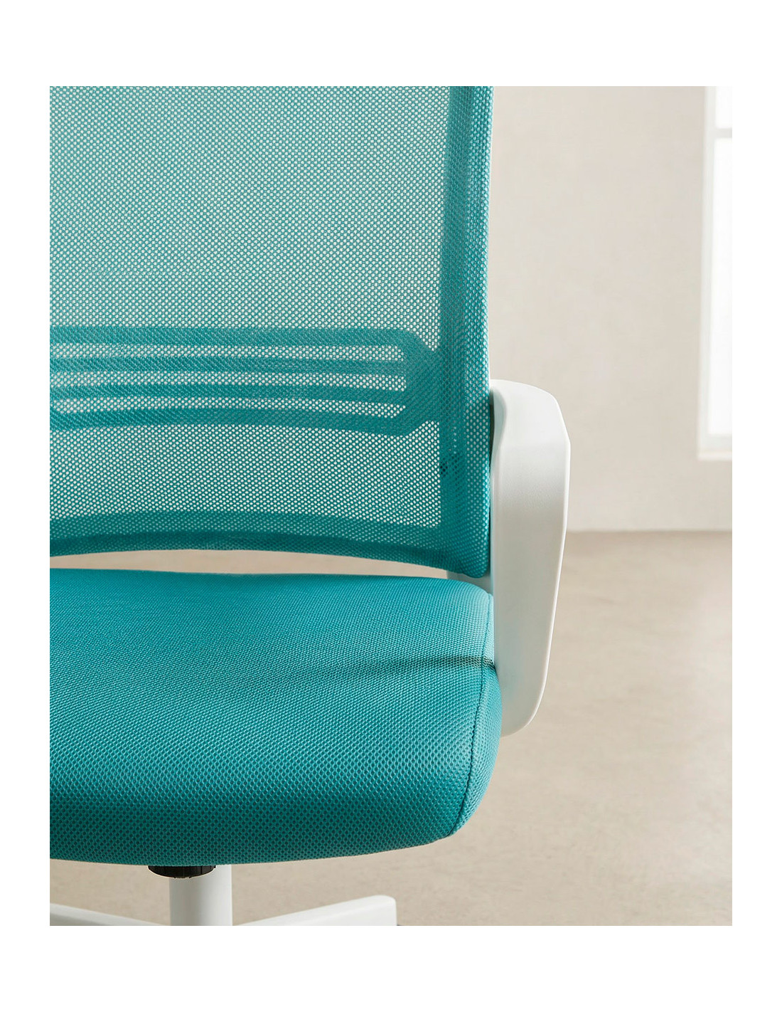Silla de estudios con brazos VEXA turquesa detalle