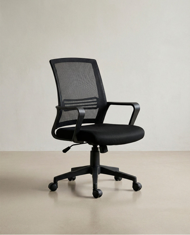 Silla de estudios con brazos VEXA negro lateral