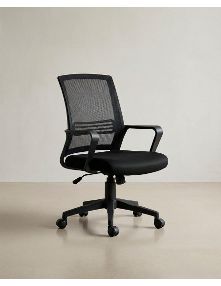 Silla de estudios con brazos VEXA negro lateral