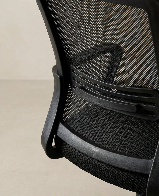 Silla de estudios con brazos VEXA negro detalle