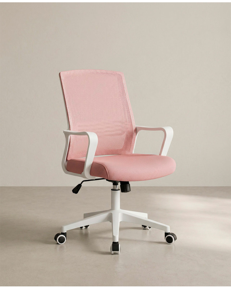 Silla de estudios con brazos VEXA rosa lateral