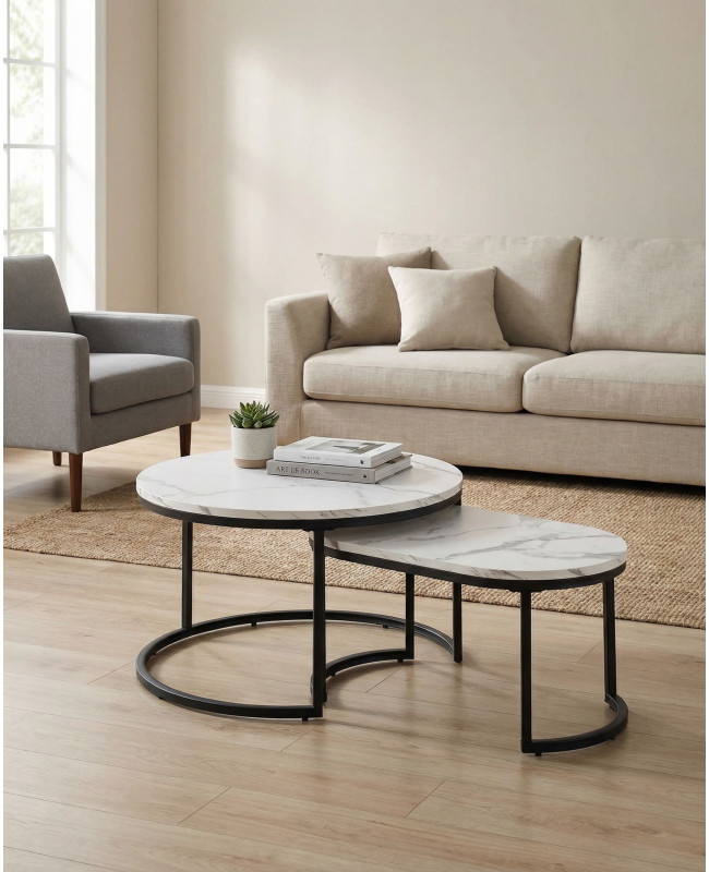 Juego 2 mesas de centro ZUNAR ambiente