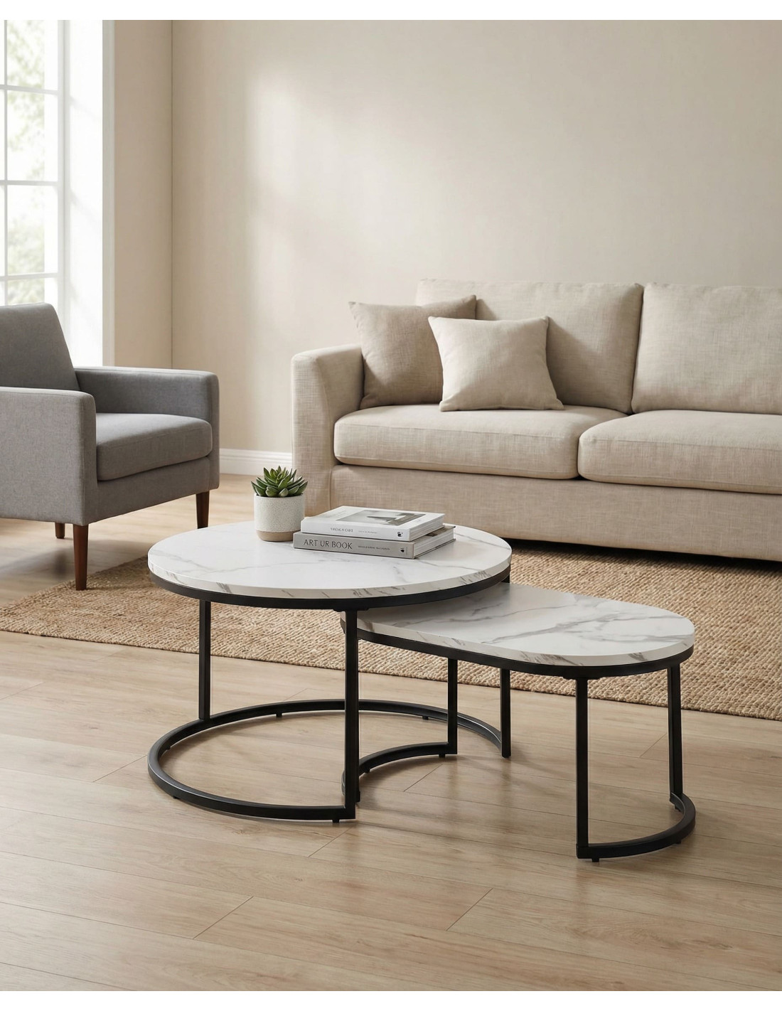 Juego 2 mesas de centro ZUNAR ambiente