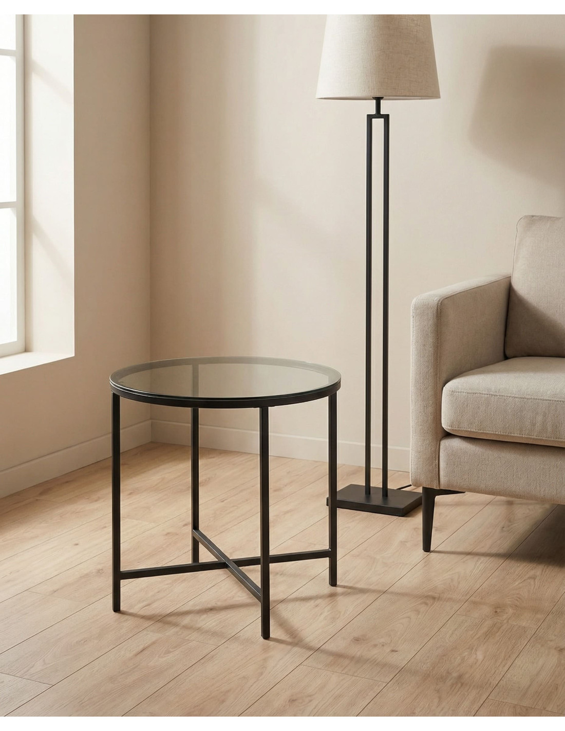 Mesa auxiliar redonda LUNEX ambiente