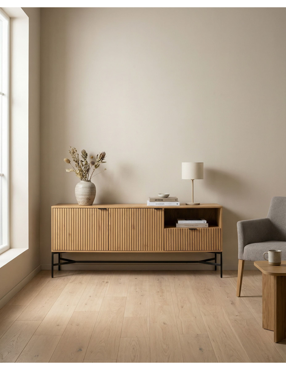 Aparador 2 puertas y 1 cajón DUREL ambiente