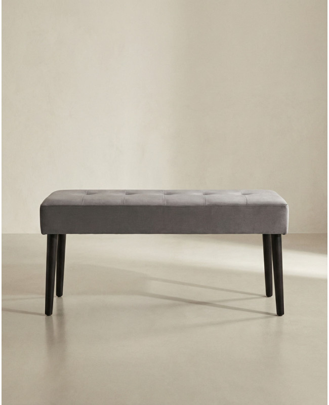 Taburete pie de cama SOREN gris frente