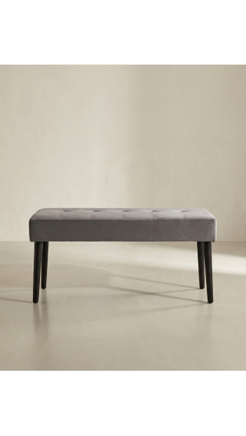 Taburete pie de cama SOREN gris frente