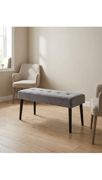 Taburete pie de cama SOREN gris ambiente