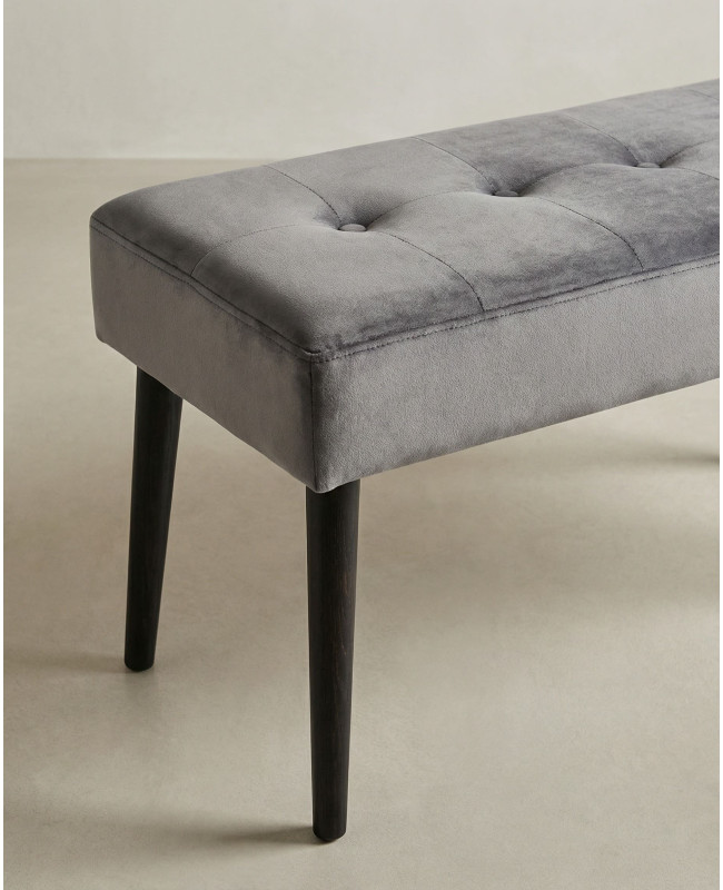 Taburete pie de cama SOREN gris detalle