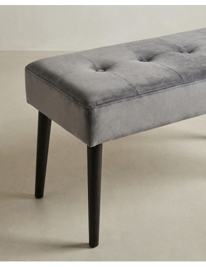 Taburete pie de cama SOREN gris detalle
