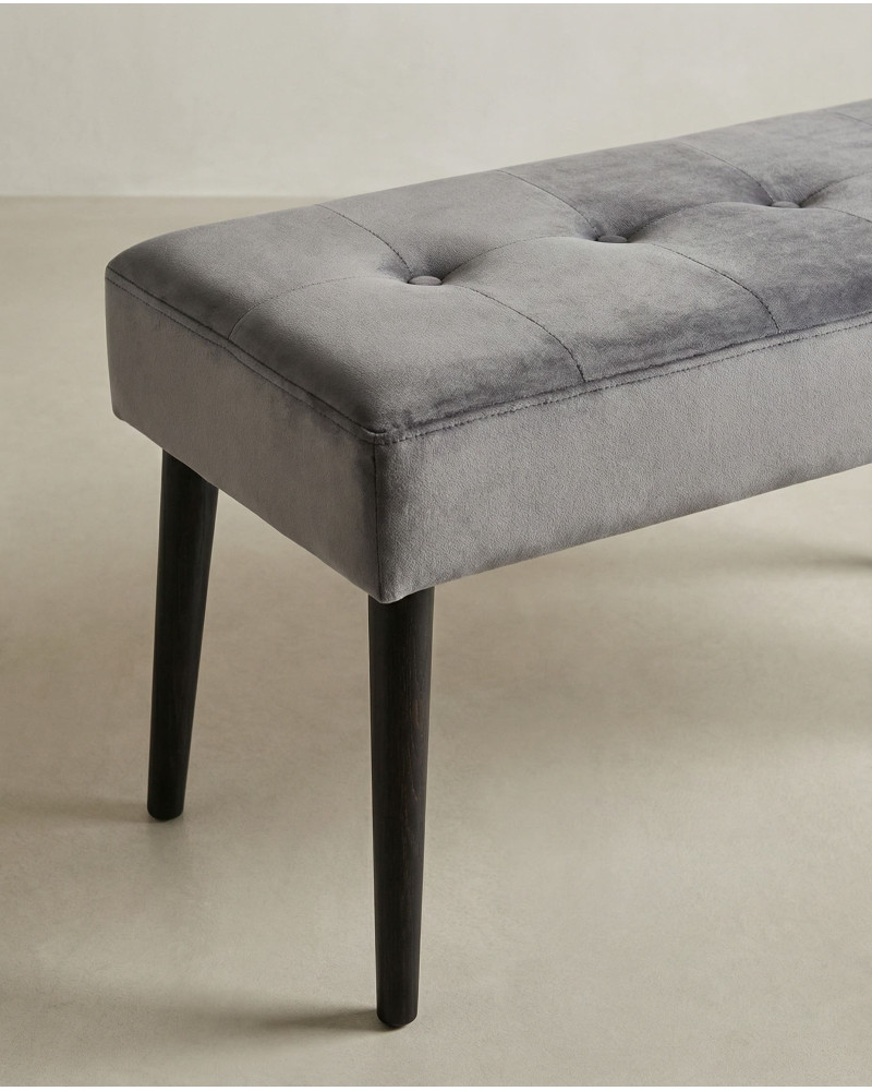 Taburete pie de cama SOREN gris detalle