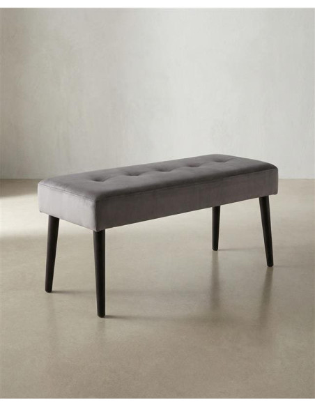 Taburete pie de cama SOREN gris lateral