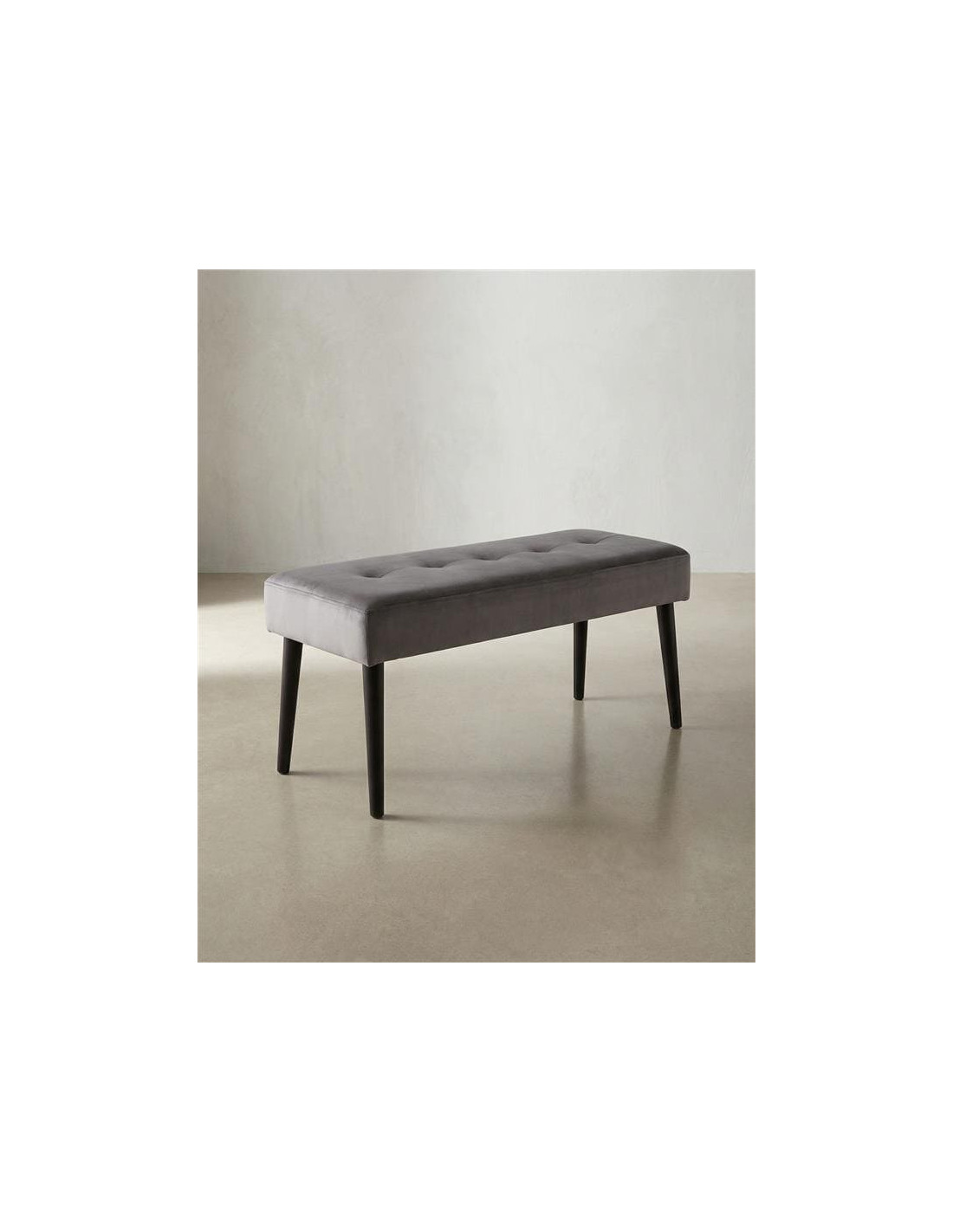 Taburete pie de cama SOREN gris lateral