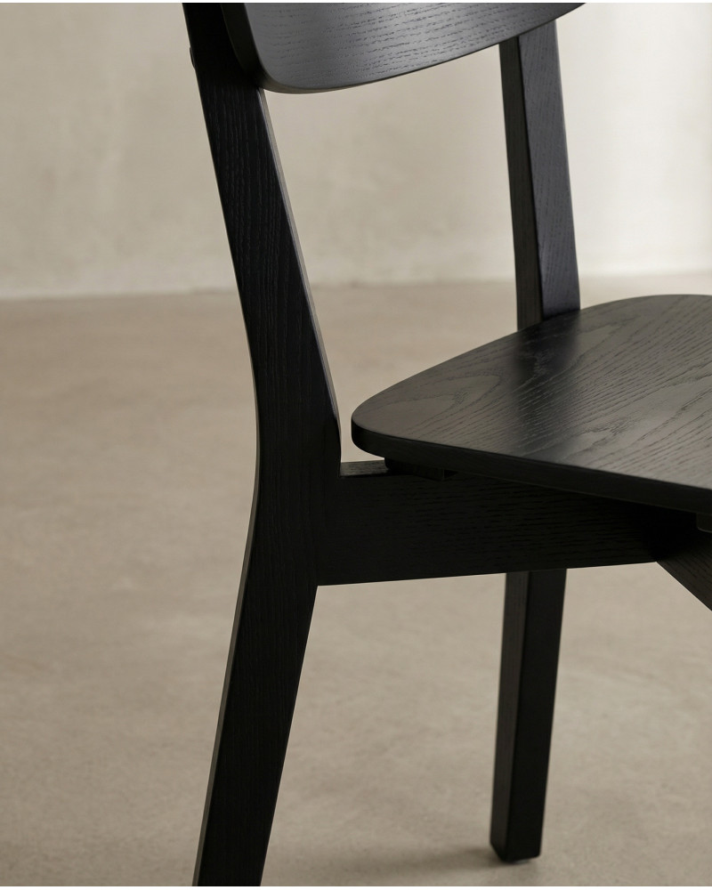Pack 2 Sillas madera con respaldo TAREX Negro detalle