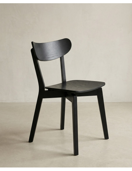 Pack 2 Sillas madera con respaldo TAREX Negro lateral