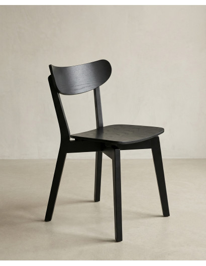 Pack 2 Sillas madera con respaldo TAREX Negro lateral