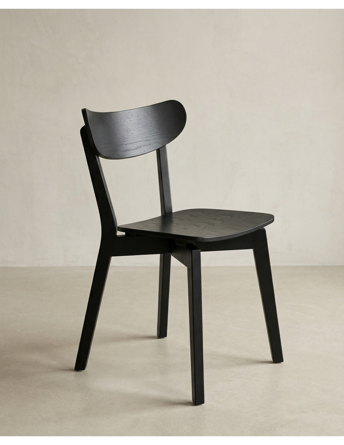 Pack 2 Sillas madera con respaldo TAREX Negro lateral