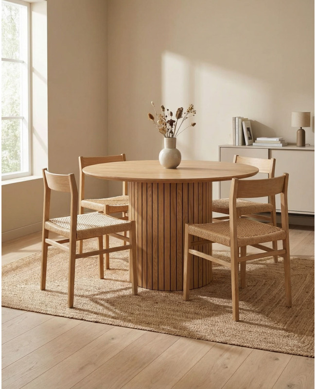 Mesa de comedor redonda ZELAR ambiente