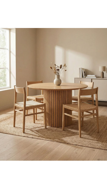 Mesa de comedor redonda ZELAR ambiente