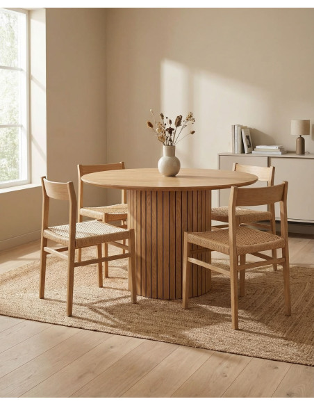 Mesa de comedor redonda ZELAR ambiente