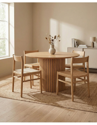 Mesa de comedor redonda ZELAR ambiente