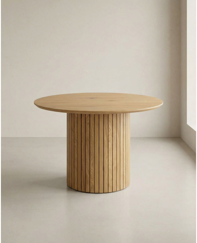 Mesa de comedor redonda ZELAR lateral