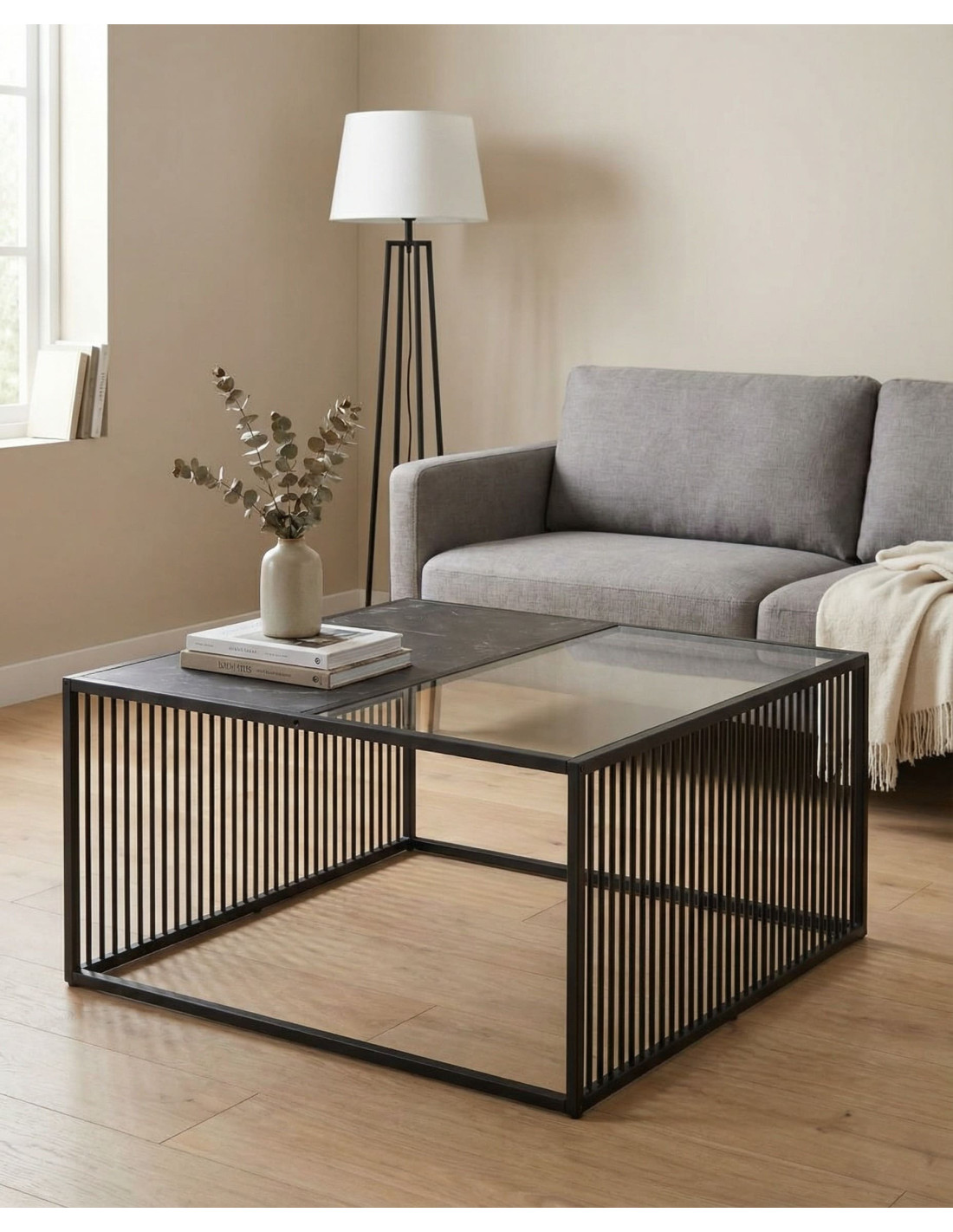 Mesa de centro cuadrada BEXAR ambiente