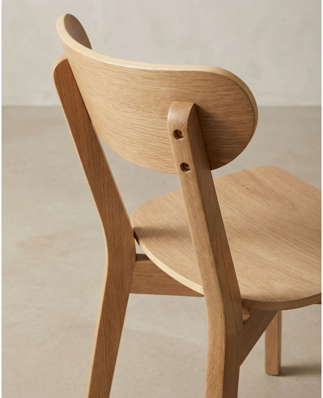 Pack 2 Sillas madera con respaldo TAREX Roble detalle