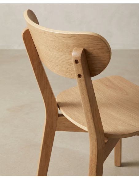 Pack 2 Sillas madera con respaldo TAREX Roble detalle