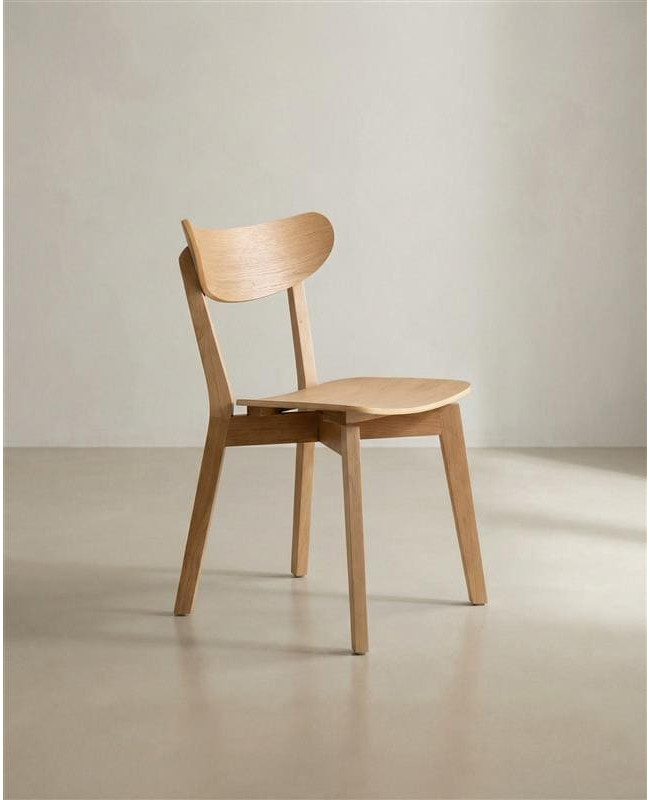 Pack 2 Sillas madera con respaldo TAREX Roble lateral