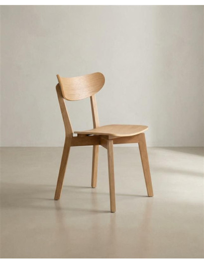 Pack 2 Sillas madera con respaldo TAREX Roble lateral