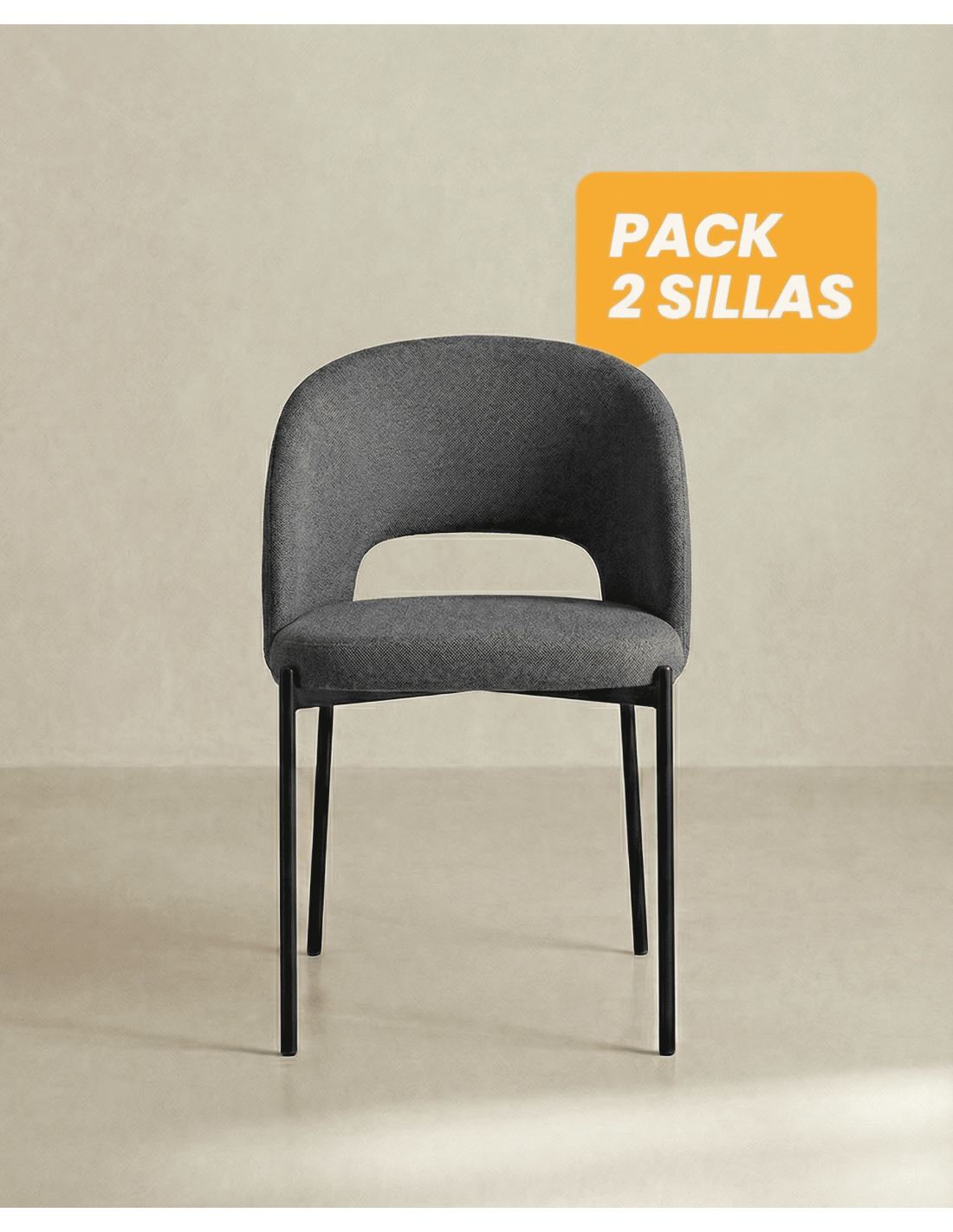 Pack 2 sillas comedor VENA frente antracita