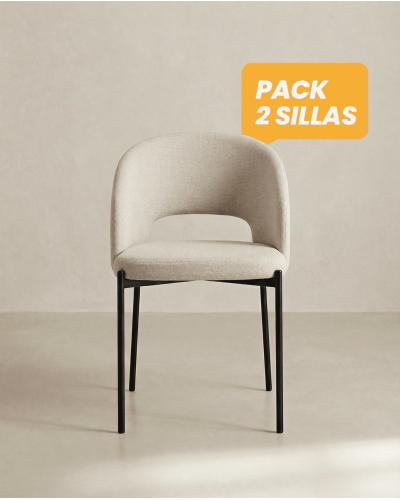 Pack 2 sillas comedor VENA frente arena