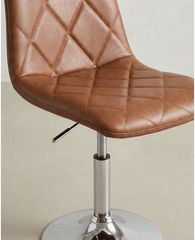 Taburete cuero PU marrón DURELIX detalle