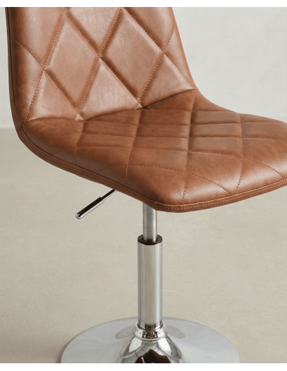 Taburete cuero PU marrón DURELIX detalle