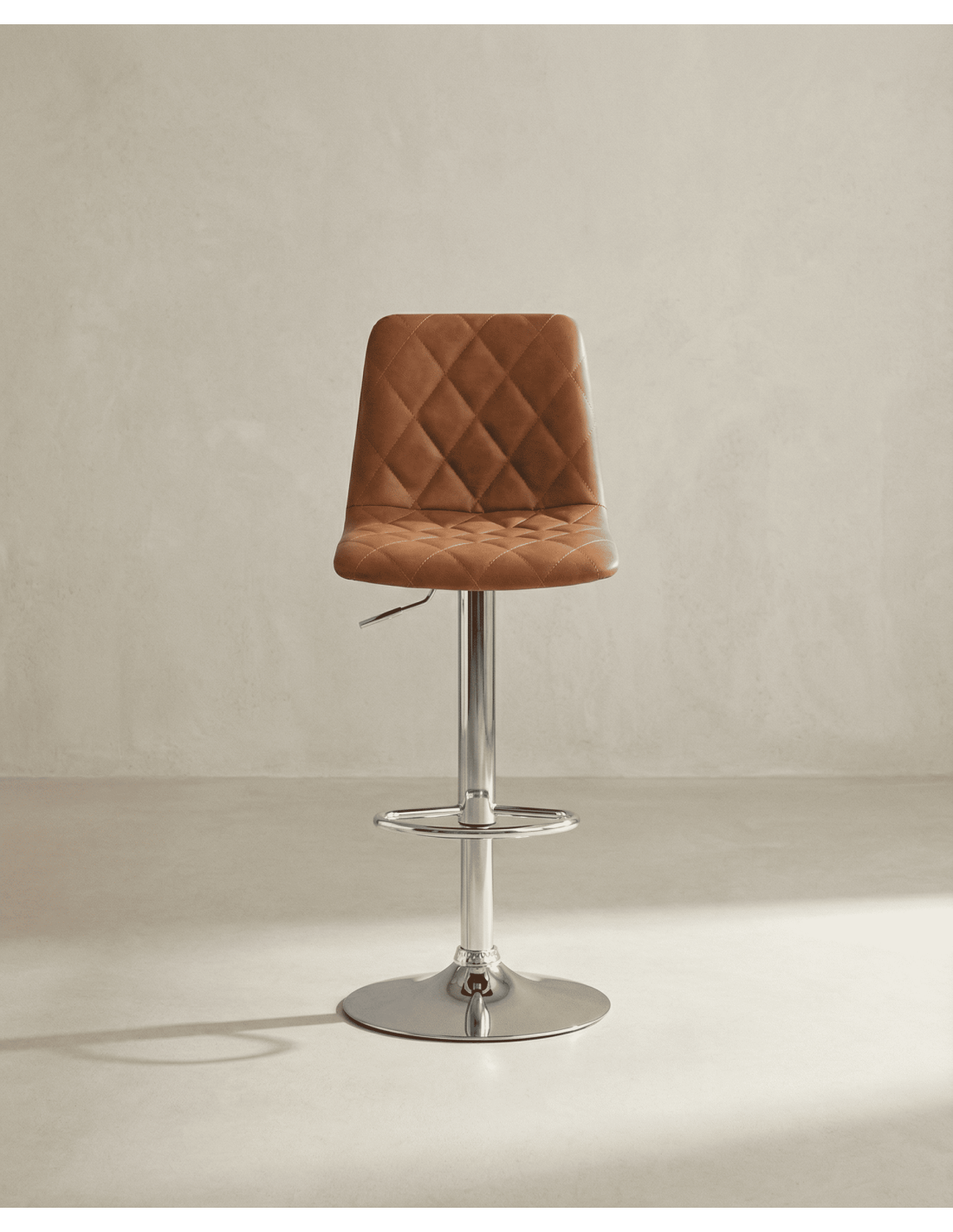 Taburete cuero PU marrón DURELIX frontal