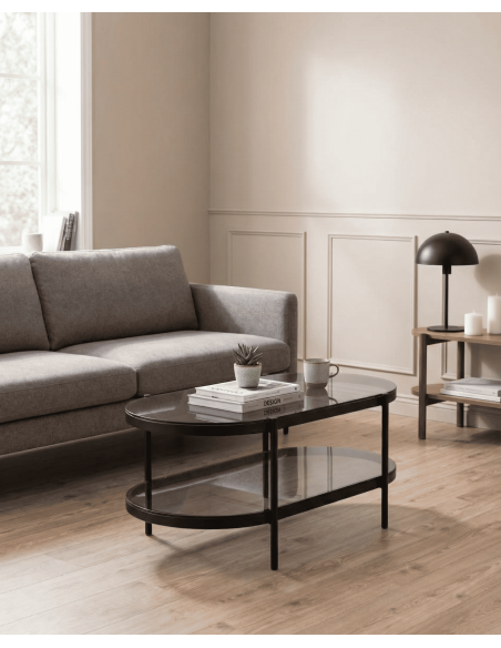 Mesa centro ovalada cristal LUREX ambiente