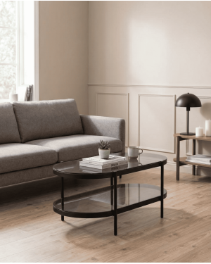 Mesa centro ovalada cristal LUREX ambiente