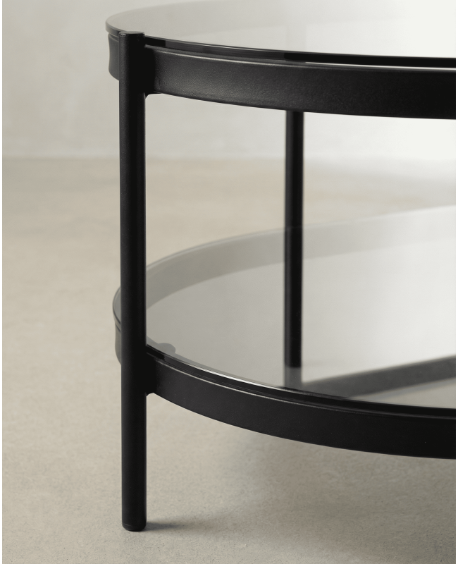 Mesa centro ovalada cristal LUREX detalle