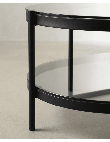 Mesa centro ovalada cristal LUREX detalle