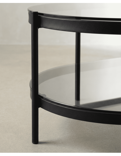 Mesa centro ovalada cristal LUREX detalle