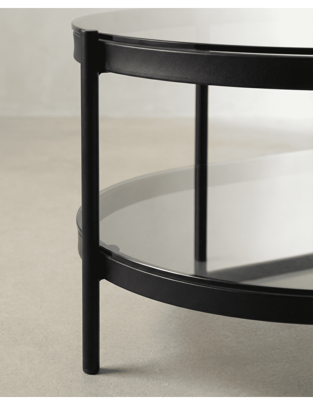 Mesa centro ovalada cristal LUREX detalle